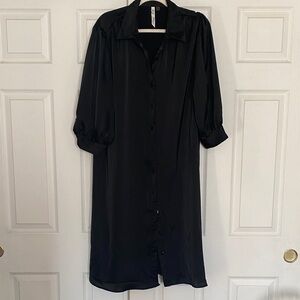 Black Button-Up Midi Dress